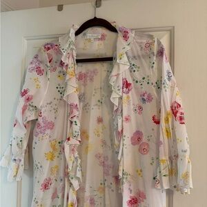 Floral Ruffle D. Porthault Robe